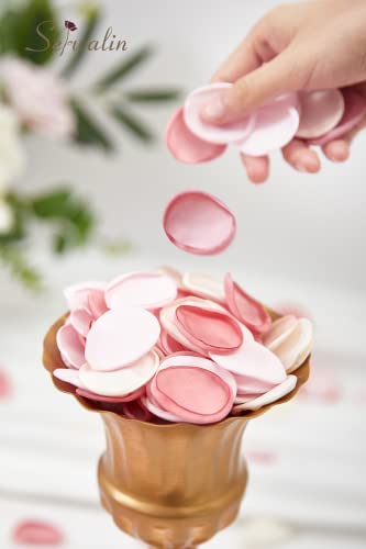 Serwalin 300Pcs Silk Rose Petals Flower Petals for Weddings Blush Pink Petals Fake Petals for Proposal Aisle Flower Girl Basket Bridal Shower Table Decor (3 Color Mixes) - color: Blush Pink, size: 300pcs