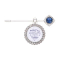 Something Blue Gift for Bride Bouquet Charms for Wedding Memory, Bridal Shower Gifts from Mom,Rhinestone Artificial Sapphire Wedding Gifts Bouquet Dress Pin with Touching Saying - style: My Daughter (WhiteK)