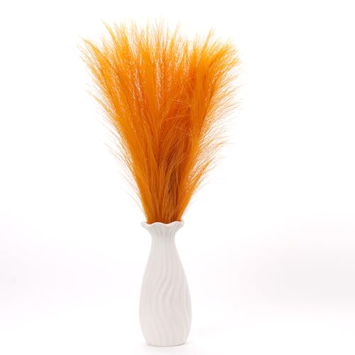 Faux Pampas Grass Decor ， 21.7 Inch Artificial Pampas Grass Golden Reed Grass, Vase Filler for Home Decor, Room, Bathroom, Wedding, Table Centerpiece - 20PCS - color: Golden