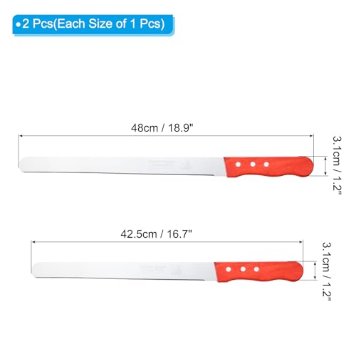 PATIKIL Floral Foam Knife, 2 Pcs 42.5 x 3.1CM, 48 x 3.1CM Florist Professional Cutting Knife for Flower Foam Block Cake, Wooden Handle - size: 42.5 x 3.1CM, 48 x 3.1CM
