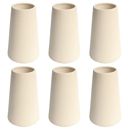 YANLING 6 Pack Light Yellow Ceramic Vase for Flowers, 6 inch Modern Vases for Pampas Grass Simple Shelf Decor, Boho Vases for Home Decor, Wedding Dinner Table Party Office - color: Style E