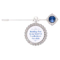 Something Blue Gift for Bride Bouquet Charms for Wedding Memory, Bridal Shower Gifts from Mom,Rhinestone Artificial Sapphire Wedding Gifts Bouquet Dress Pin with Touching Saying - style: Holding You (WhiteK)