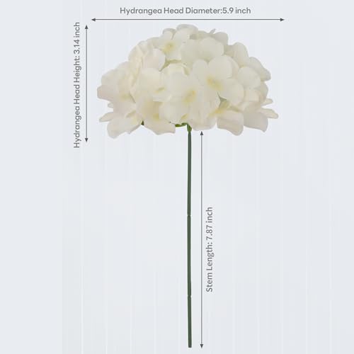 40 PCS Champagne Silk Hydrangea Flowers, Detachable Heads + 8-Inch Wired Stems, Full 6 Inch Faux Hydrangea Heads for Wedding Centerpieces, Glam Decor & Pollen-Free Decor - color: Champagne(no Accessories)