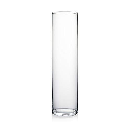 WGV Cylinder Vase, Diameter 5", Height 20", Clear Glass Floral Planter Container, Tall Centerpiece Arrangement for Wedding Party Event Home Office Decor, 1 Piece - size: 5"x20"H CL