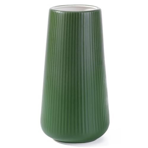 Alpinegreen Ceramic Vase, GUKJOB Small Cute Flower Vase for Pampas Grass, Home, Living Room, Dining Table, Farmhouse, Office Decor, Bedroom, Table, and Kitchen Shelf (Alpinegreen) - color: Small Alpinegreen