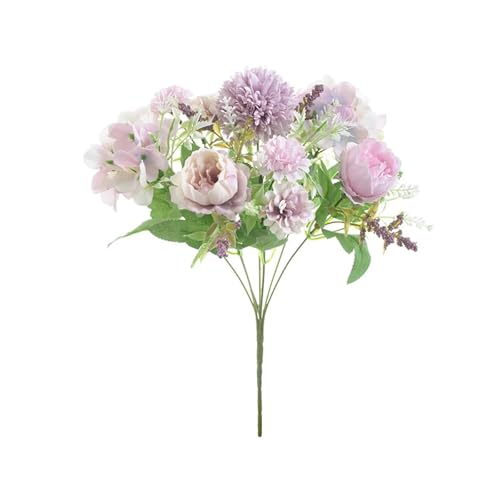 Simulated Flowers, European Colorful Peonies, Simulated Flowers, Finished Bouquets, Home furnishings, Wedding DIY Decorative Flowers(Color12)
