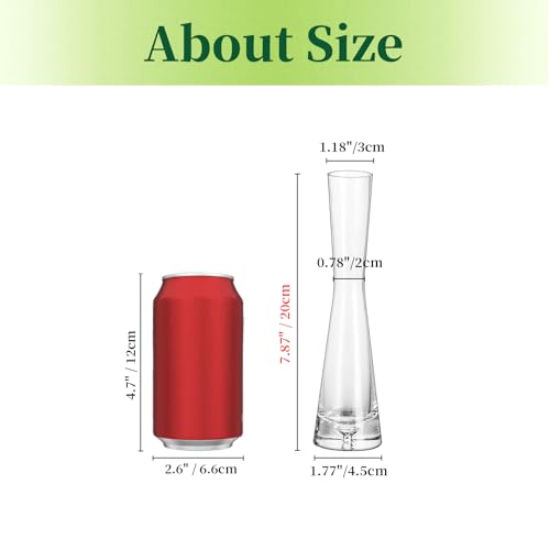 Hewory Glass Bud Vases for Centerpieces Set of 6, Handmade Modern Clear Small Skinny Decorative Single Flower Vase, Minimalist Slim Floral Vase for Home Wedding Party Events Table Decor, 7.87" - size: 7.87in