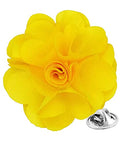 Premium Men's Formal Solid Color Flower Lapel Pin - Boutonniere for Men, Brooch Pin - color: Yellow