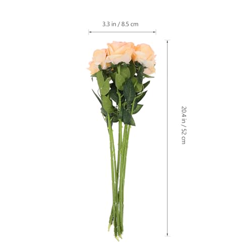 8pcs Light Rose Flowers Artificial Fake Roses for Wedding Party Decoration Valentine’s Day Floral Arrangement Home Décor