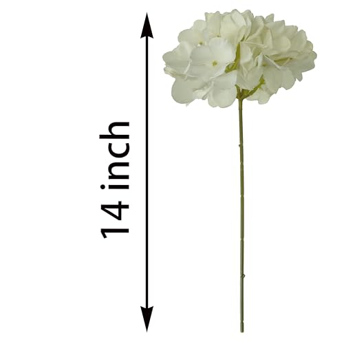 7.1''Ivory Hydrangea Artificial Flowers,10Pcs Artificial Silk Hydrangea Heads,81 Petals Faux Hydrangea Flowers Heads with Stems for Home Wedding Baby Shower Decor(Ivory) - color: Ivory