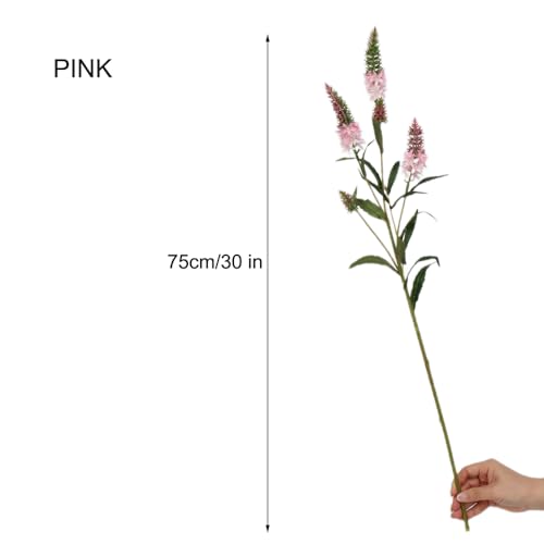 Artificial Lavender Lupine Flowers - 75cm (30 inches) High, 3PCS, 5 Flower Heads Perfect for Weddings, Restaurant, Office, and Bedroom Decor (Pink) - color: Pink
