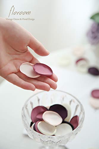 Floroom 300pcs Rose Petals Plum Fake Faux Silk Flower Petals for Wedding Flower Girl Basket Aisle Runner Scatter Dinner Table Centerpieces Party Confetti Bridal Shower Romantic Night Favors Decoration - color: Mellow Plum, size: 300pcs