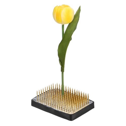 M METERXITY Flower Frog 2.48" x 1.77" Rectangle Copper Floral Arranger Pins Ikebana Holder W Rubber Base for Flower Arrangements/Craft Plant/Home Decor, Floral Kenzan Fixed Tool [1.1cm Pins] - size: 2.48" x 1.77"