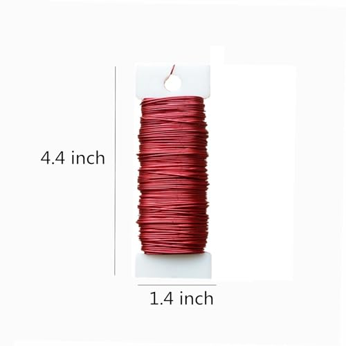 3 Rolls 22 Gauge Red Paddle Wire Flexible Floral Wire for Flower Arrangement, Wreath, Garland - color: Red