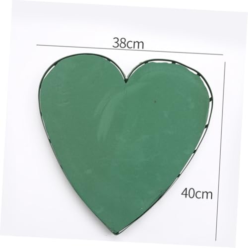 Healifty Large Heart Shaped Floral Foam Block with Suction Cup for Wedding Car Decoration DIY Flower Mud Plate for Floral Arranging Lightweight 15.74X14.96X1.18 Inch