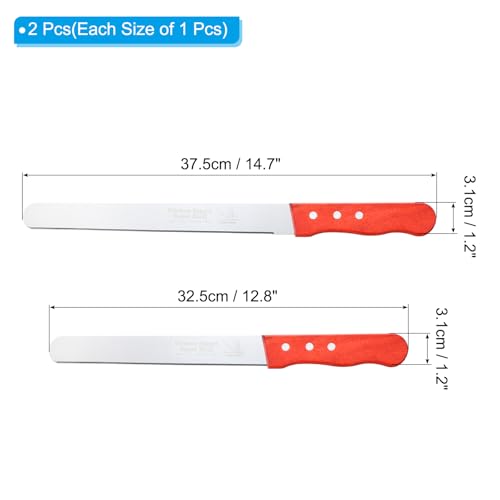 PATIKIL Floral Foam Knife, 2 Pcs 32.5 x 3.1CM, 37.5 x 3.1CM Florist Professional Cutting Knife for Flower Foam Block Cake, Wooden Handle - size: 32.5 x 3.1CM, 37.5 x 3.1CM