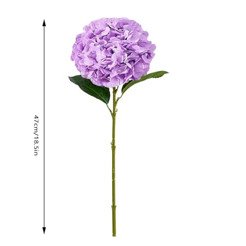 8pcs Lavender Fake Flowers Silk Hydrangea Artificial Flowers Bouquets Faux Hydrangea Stems for Home Table Centerpieces Wedding Party Decoration - color: Lavender
