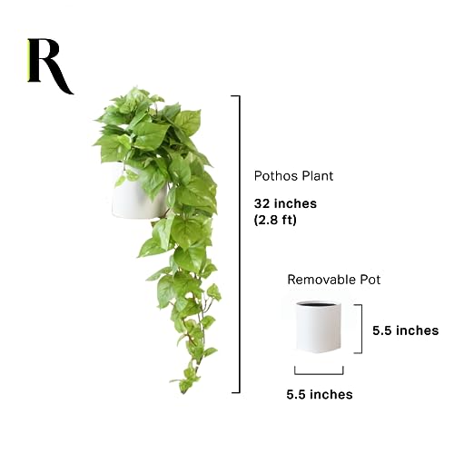 Retrograde 32" Realistic Fake Pothos Ivy Plant for Home Decor Indoor Silk Artificial Plant Large (Light Green) - color: Light Green