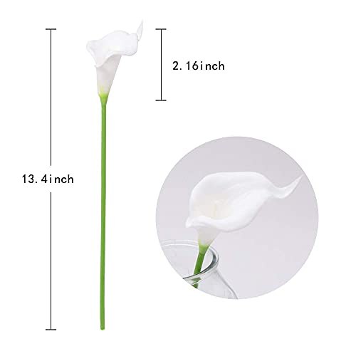 IPOPU 24PCS Artificial Flowers Fake Calla Lily Flowers Real Touch Calla Lily Faux Flowers Arrangement Bouquet for Home Garden Office Party Wedding Bouquet Centerpieces Flower Home Decoration (White) - color: 24pcs-white