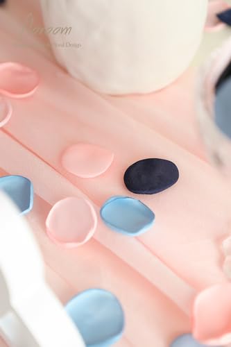 Floroom 300pcs Rose Petals Navy Blue Blush Faux Silk Flower Petals for Wedding Flower Girl Basket Aisle Scatter Dinner Table Centerpieces Party Confetti Bridal Shower Romantic Night Decoration - color: Nautical Elegance, size: 300pcs
