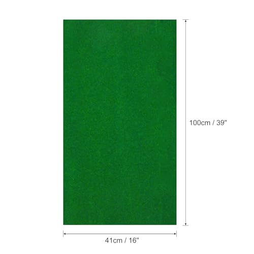 MECCANIXITY Artificial Model Grass Mat 16 Inch x 39 Inch Artificial Grass Turf Realistic Fake Grass Decor for Model Trains Scenery Craft Lawn Garden Decoration, Dark Green - color: Dark Green