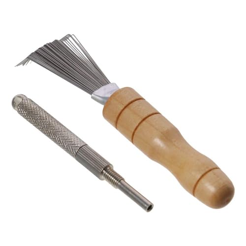 diyhub 2Pcs Straightener Flower Frog Brush Ikebana Tool Set,Floral Frogs Cleaner Tool for Correction Cleaner Auxiliary Supplies