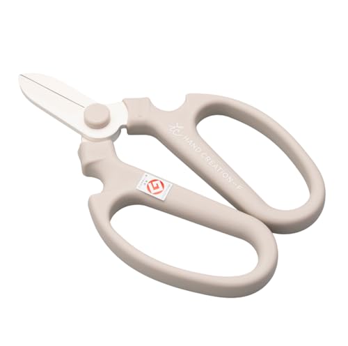 Japanese Floral Scissors - SAKAGEN Hand Creation, Professional Ultra Sharp Flower Shears for Floral Design, Ikebana & Gardening, Made in Japan, F-170 (Warm Grey) - color: Warm Grey