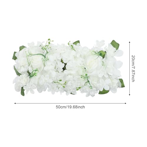 Wedding Arch Artificial Flowers Panels, 6pcs Silk Rose Floral Wall Backdrop, 13.8 x 13.8in Artificial Flowers Garland for Wedding Party Table Decoration, White (White, 6 Pcs) - color: White, size: 6 Pcs