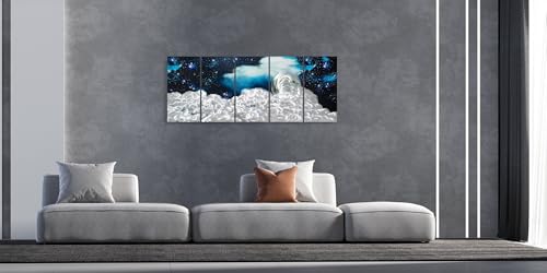 YHSKY ARTS Moon and Star Metal Wall Art Hand Crafted Aluminium Sculpture - color: Moon Art, size: 64x24IN