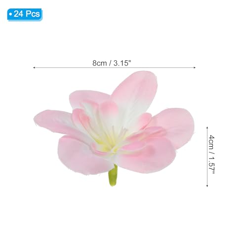PATIKIL Artificial Orchid Petals, 24Pcs Faux Orchid Flower Head Fake Butterfly Flowers Crafts for Home Wedding Decoration, Pink - color: Pink