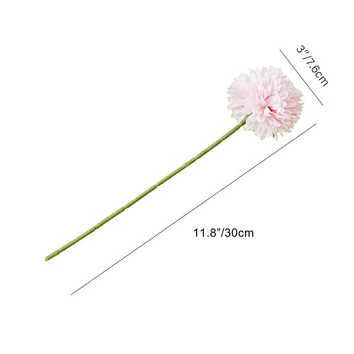 Mandy's 12pcs Artificial Pink Chrysanthemum | 11.8 inch Artificial Mums Flowers for Home Table Centerpiece Summer Decor Silk Flowers for Porch Patio and Wedding - color: Pink 1