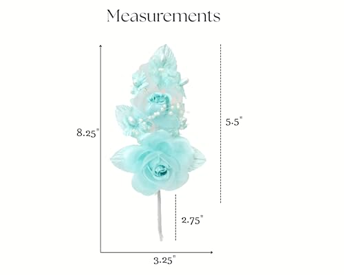 Set of 12 Artificial Silk Organza Craft Rose Flower, 12 Corsage Wristlet, 12 Pin Back DIY Boutonnieres for Wedding, Bridesmaids, Groomsmen, Quinceanera, Prom, Sweet 16 (Aqua) - color: Aqua
