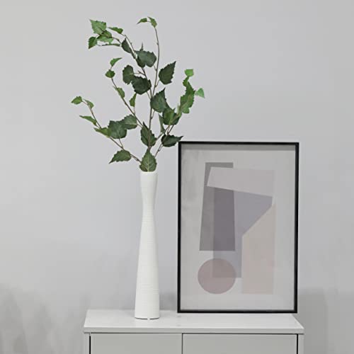 AETVRNI Flower Vase 16.5'' Tall White Ceramic Vase,Pampas Grass Vases,Modern Home Decorations,Handmade Brushed Skinny Floor Vases for Decor Living Room,Table,Fire Mantel,Entryway,White 40cm - color: White 40cm
