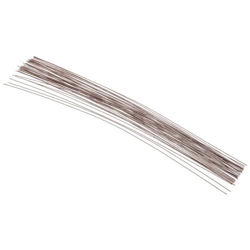 PATIKIL 22 Gauge 14" Floral Stem Wire, 50 Pcs Paper Wrapped Iron Artificial Flower Stem Accessories for DIY Bouquet Stem and Craft Decoration, Brown - color: Brown