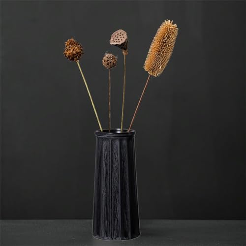 Valemoon Black Vintage Vase, 10 Inches Antique Glass Vase Rustic European Unique Chic Style for Tabletop, Kitchen, Office, Living Room Decoration - color: Black