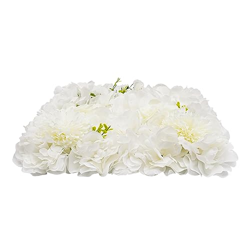 Gdrasuya10 12PCS Artificial Flower Wall Panel Wedding Backdrop Event Party Photography Flower Wall Background White Realistic Flower Wall Backdrop Faux Floral Wall Decor - color: 12pcs, White