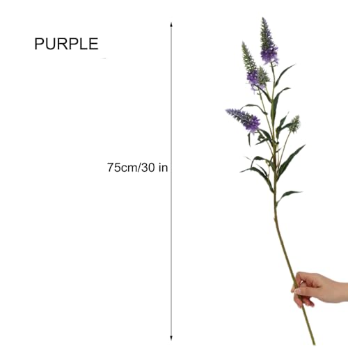 Artificial Lavender Lupine Flowers - 75cm (30 inches) High, 3PCS, 5 Flower Heads Perfect for Weddings, Restaurant, Office, and Bedroom Decor (Purple) - color: Purple
