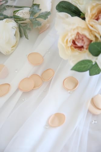 Floroom 300pcs Rose Petals Champagne Faux Silk Flower Petals for Wedding Flower Girl Basket Aisle Scatter Dinner Table Centerpieces Party Confetti Bridal Shower Romantic Night Decoration - color: Champagne, size: 300pcs