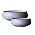 2 Pack Lotus Bowl Planter, Large 7.5'' & Small 6'' Shallow Lotus Pots for Water Planting, Drainage-Free Ceramic Hydroponic Bowl for Lotus Seeds, Ikebana, Succulents & Water Lilies (Kiln Split) - color: Kiln Split