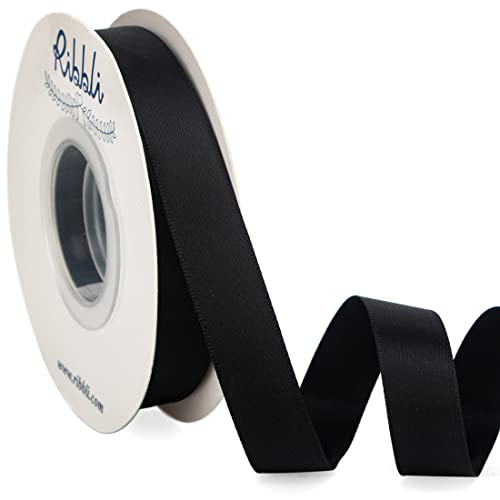 Ribbli Black Satin Ribbon 5/8 inch x Continuous 25 Yards,Double Faced Satin Use for Craft, Gift Wrapping, Christmas Ornaments, Hair Bows, Bouquet Bows - color: Black, size: 5/8 inch