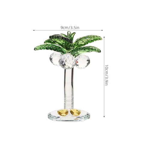 jojofuny Crystal Coconut Tree Ornament 3.93In Artificial Palm Tree Figurine Decorative Collectible Artwork for Home Office Desktop Decor