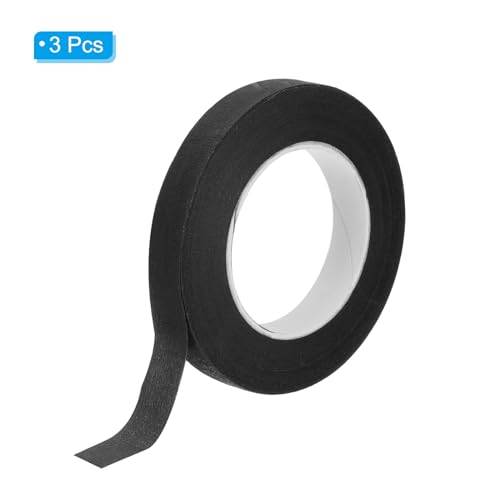 PATIKIL Floral Tape 1/2" x 30 Yard, 3 Pack Flower Wrap Adhesive Tape for Bouquet Stem Wrapping, Black - color: Black