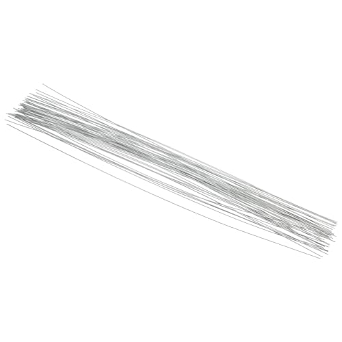 PATIKIL 22 Gauge 14" Floral Stem Wire, 50 Pcs Paper Wrapped Iron Artificial Flower Stem Accessories for DIY Bouquet Stem and Craft Decoration, Silver Tone - color: Silver Tone