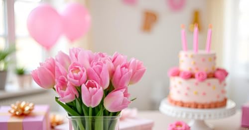 Stargazer Barn 15 Stem Pink Tulips Bouquet - Fresh Cut Flower Delivery, Hand-Tied in the USA, Gift for Birthday, Anniversary, Sympathy or Home Decor - Vase Not Included - color: Pink