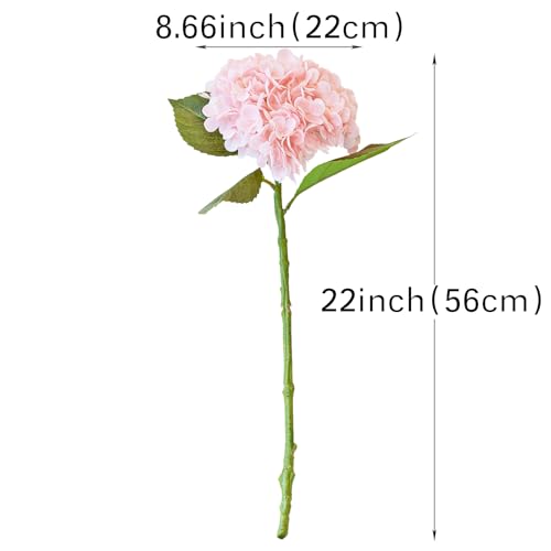 DUYONE 22" Real Soft Touch Hydrangea Artificial Flowers Realistic,Large Long Stem Fake Flowers Full Latex Faux,Wedding Bouquet,Party Home Decor,Garden Office Room Table Centerpieces Pink 3Pcs - color: Pink, size: 3Pcs