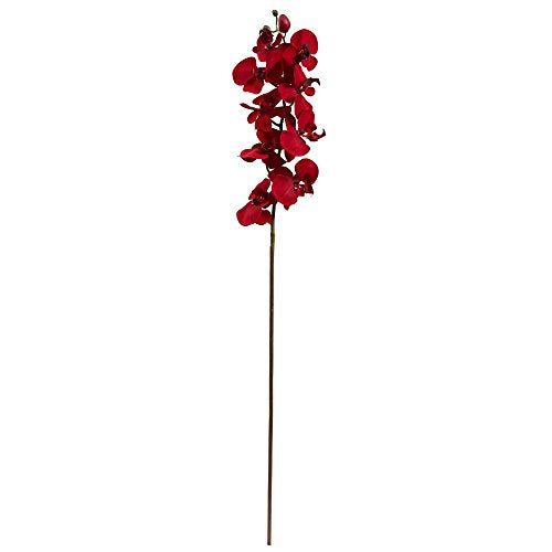 Nearly Natural 36” Christmas Phalaenopsis Orchid Flower (Set of 4) Artificial Plant, Red