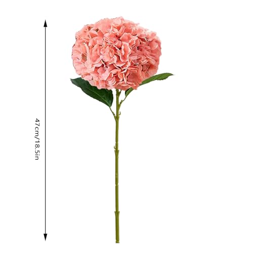8Pcs Blush Fake Flowers Silk Hydrangea Artificial Flowers Bouquets Faux Hydrangea Stems for Home Table Centerpieces Wedding Party Decoration - color: Blush