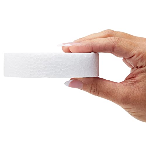Juvale White Round Floral Foam Circles - 12-Pack, 4 x 4 x 1 in - Foam Blocks for Crafts & Floral Arrangements - Smooth Surface for Painting & Decorating