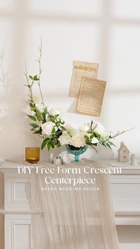 Ling's moment Fake Flowers Box, Faux Artificial Greenery Stems Foam Roses Gardenia Silk Eucalyptus Rose Leaf Fabic Flower for Centerpieces Bouquet Wedding Vase Decorations, White & Sage, Deluxe Combo - color: Wht-white & Sage, size: Deluxe
