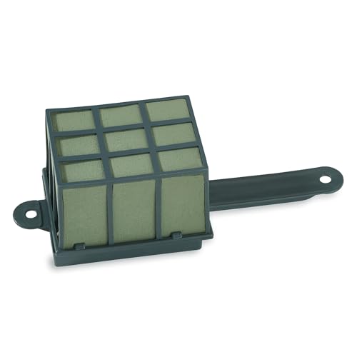 FloraCraft Floral Cage Arranger with Floral WetFōM 3.25 Inch x 3.75 Inch x 4.6 Inch Green - size: 4.625 x 3.75 x 3.25"